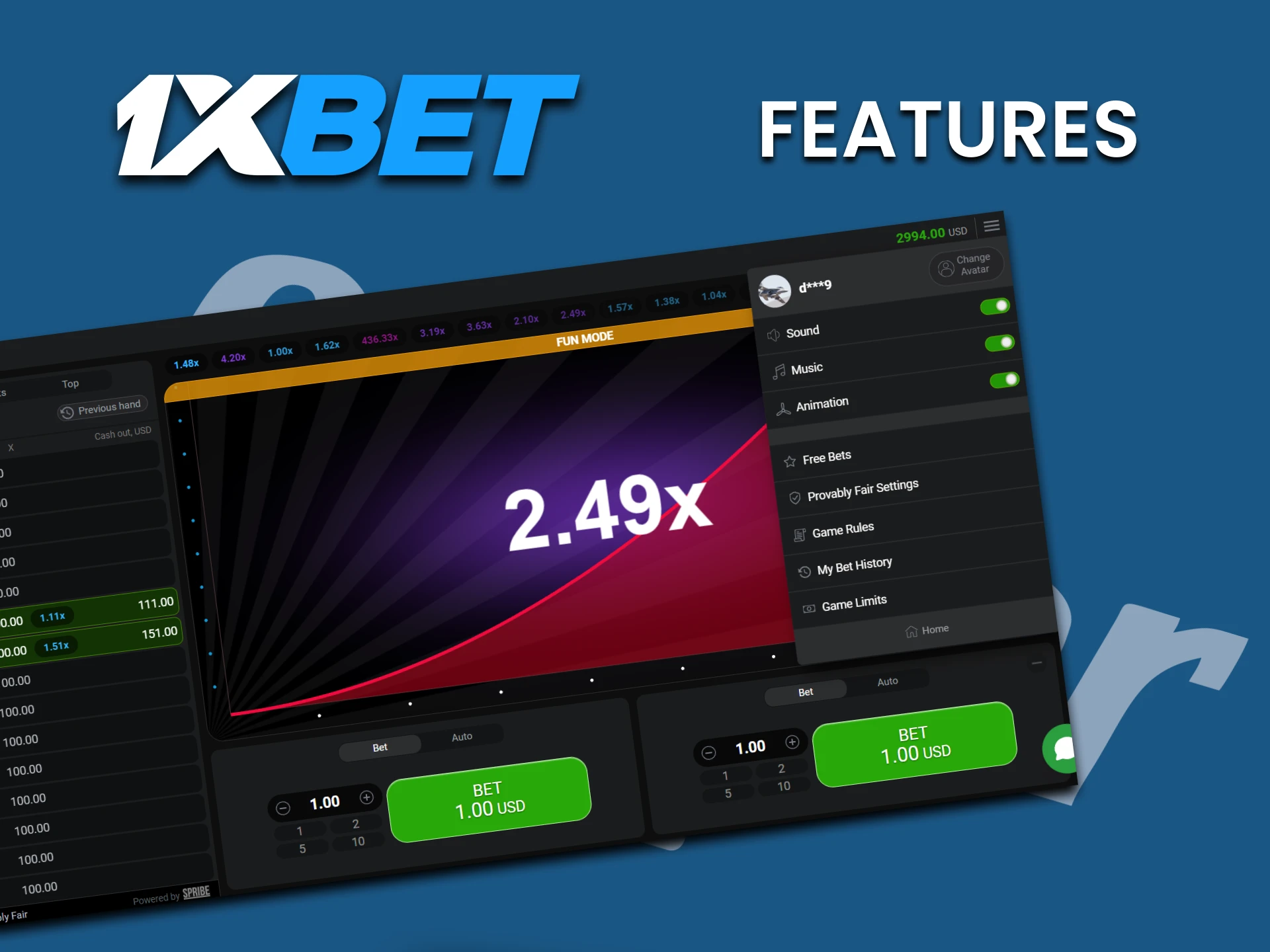 We will tell you about the possibilities of playing Aviator on 1xbet.