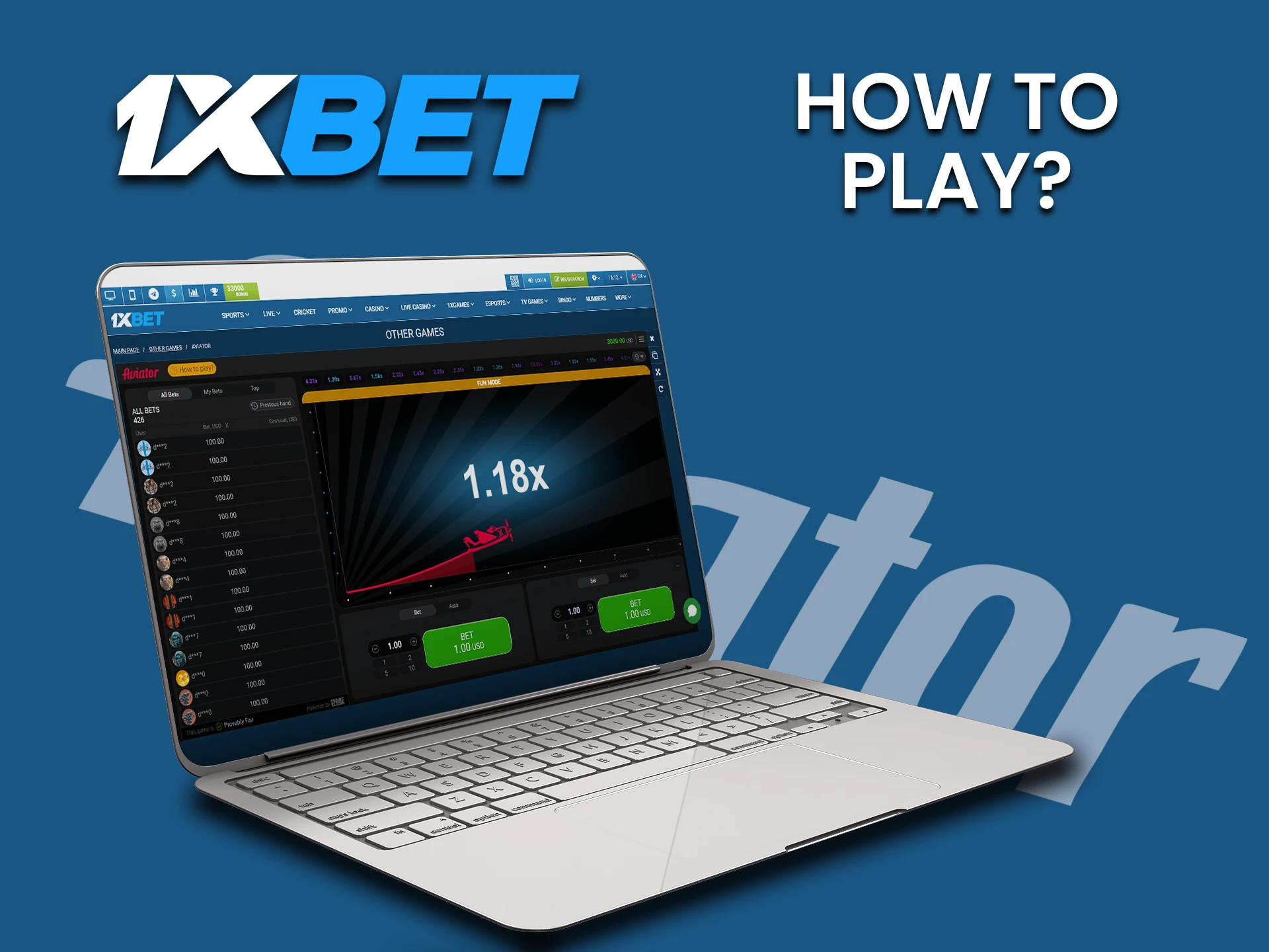 We will tell you how to play Aviator to win on 1xbet.