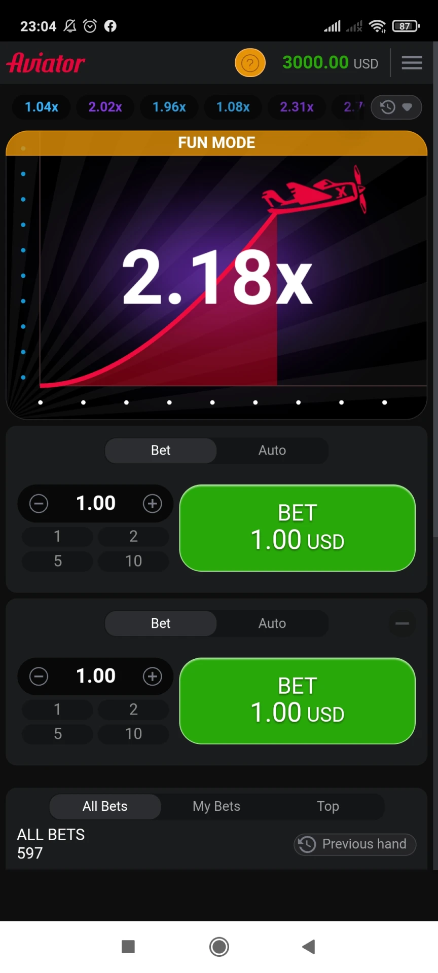 Now you can play Aviator in the 1xbet application for Android.