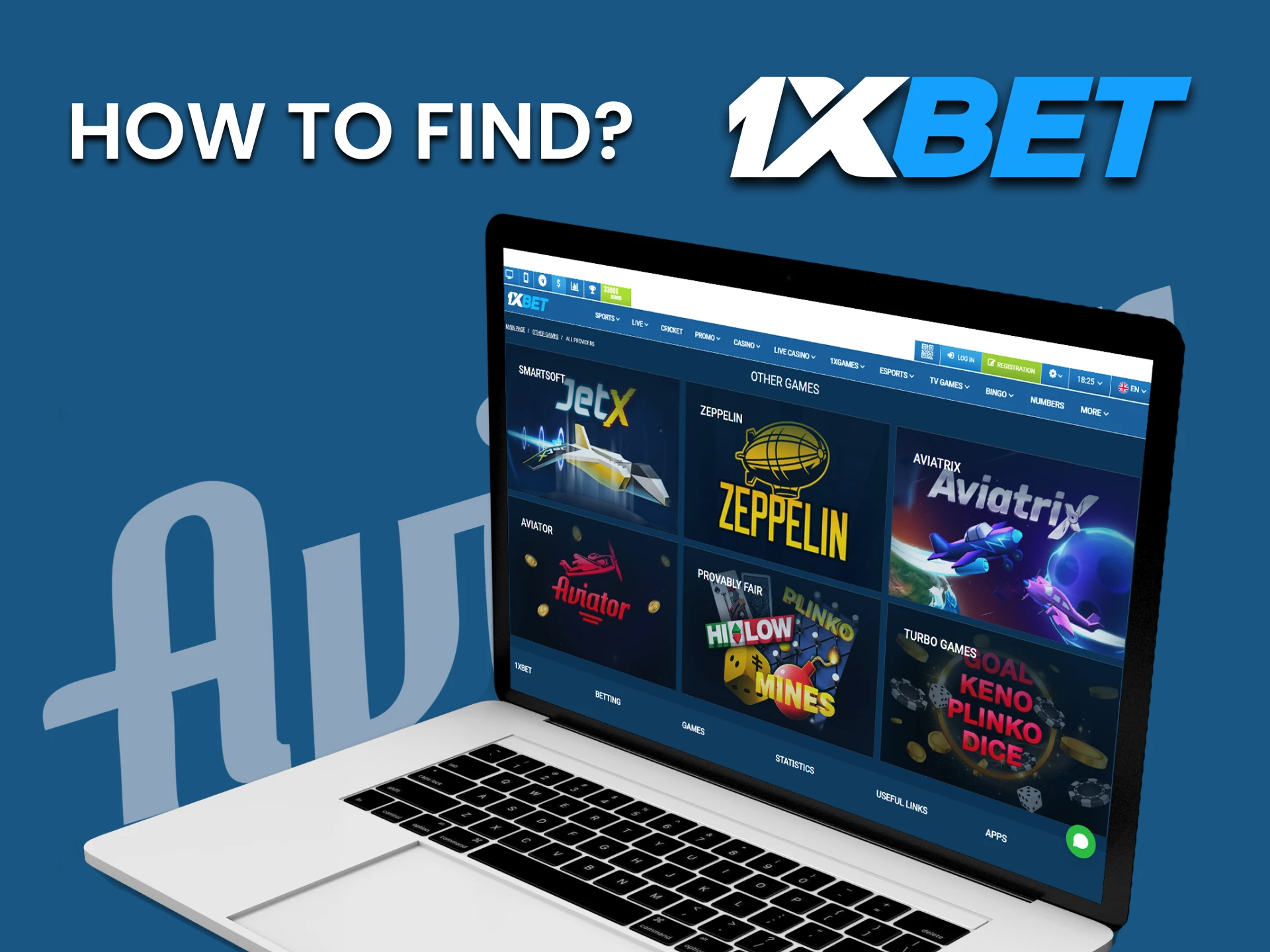 You can choose a demo version of the Aviator game in the crash section on 1xbet.