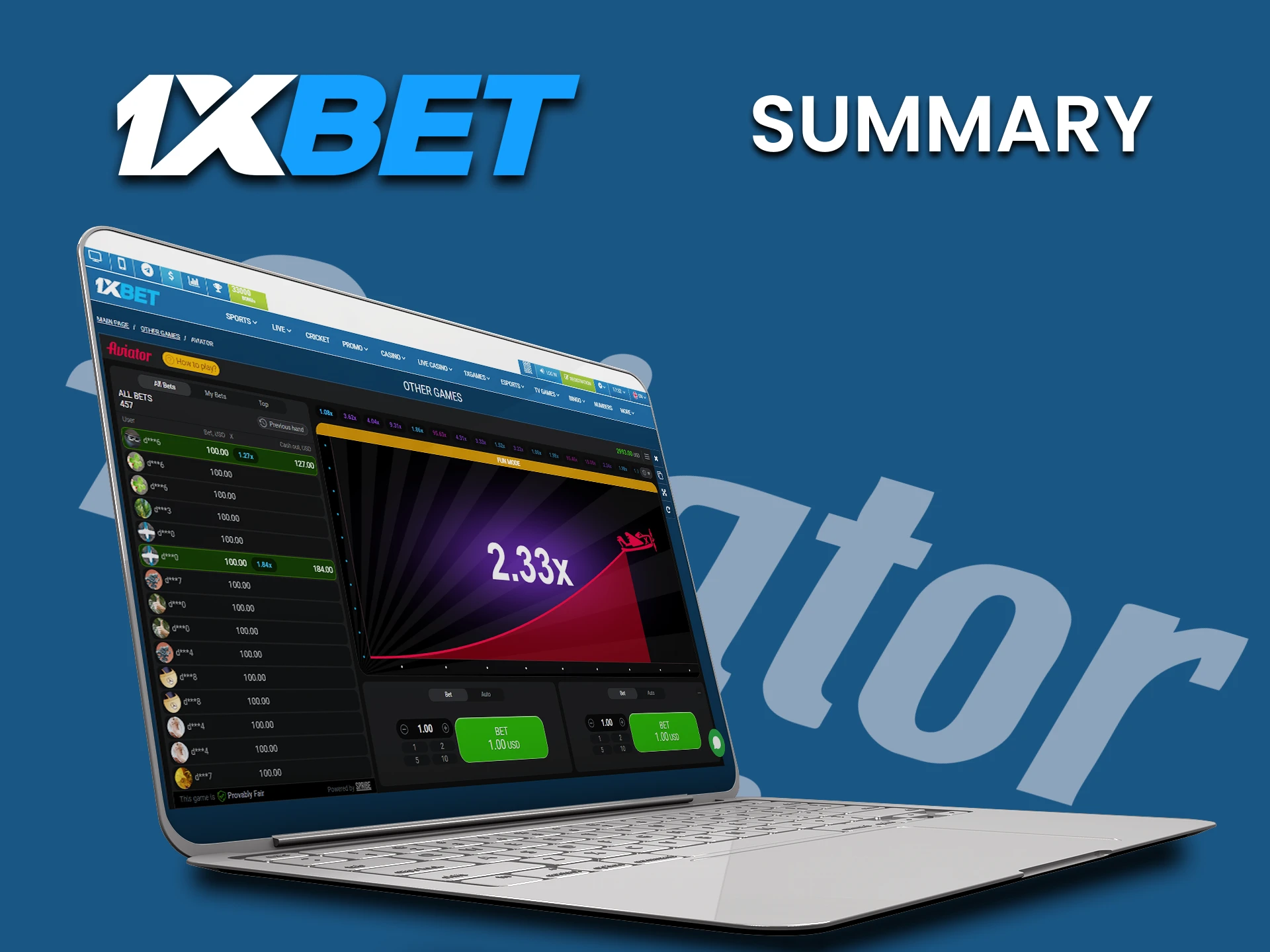 By choosing the right strategy, you will definitely win the Aviator game on 1xbet.
