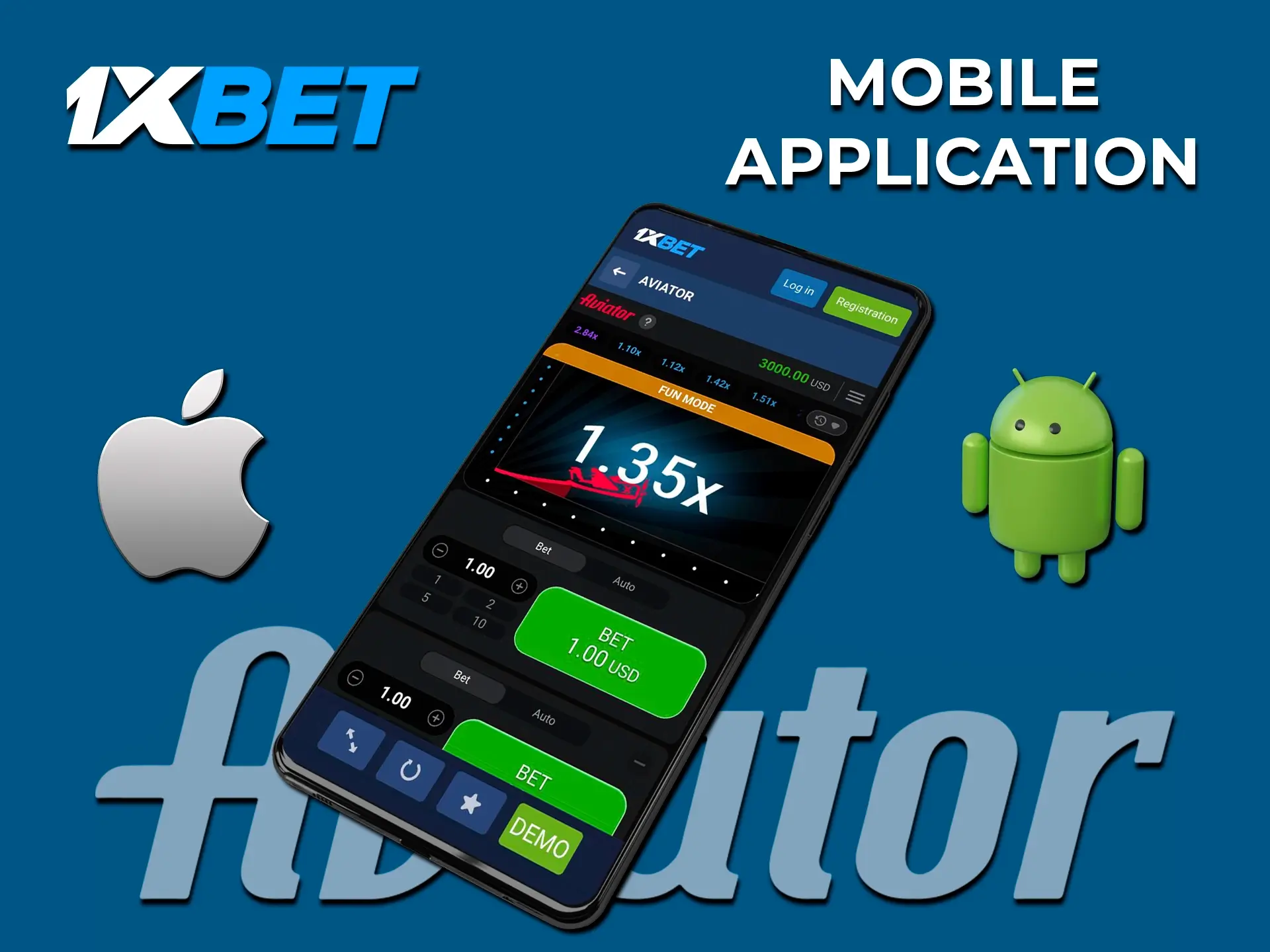 The 1xBet app shows excellent performance and high quality graphics when playing Aviator.