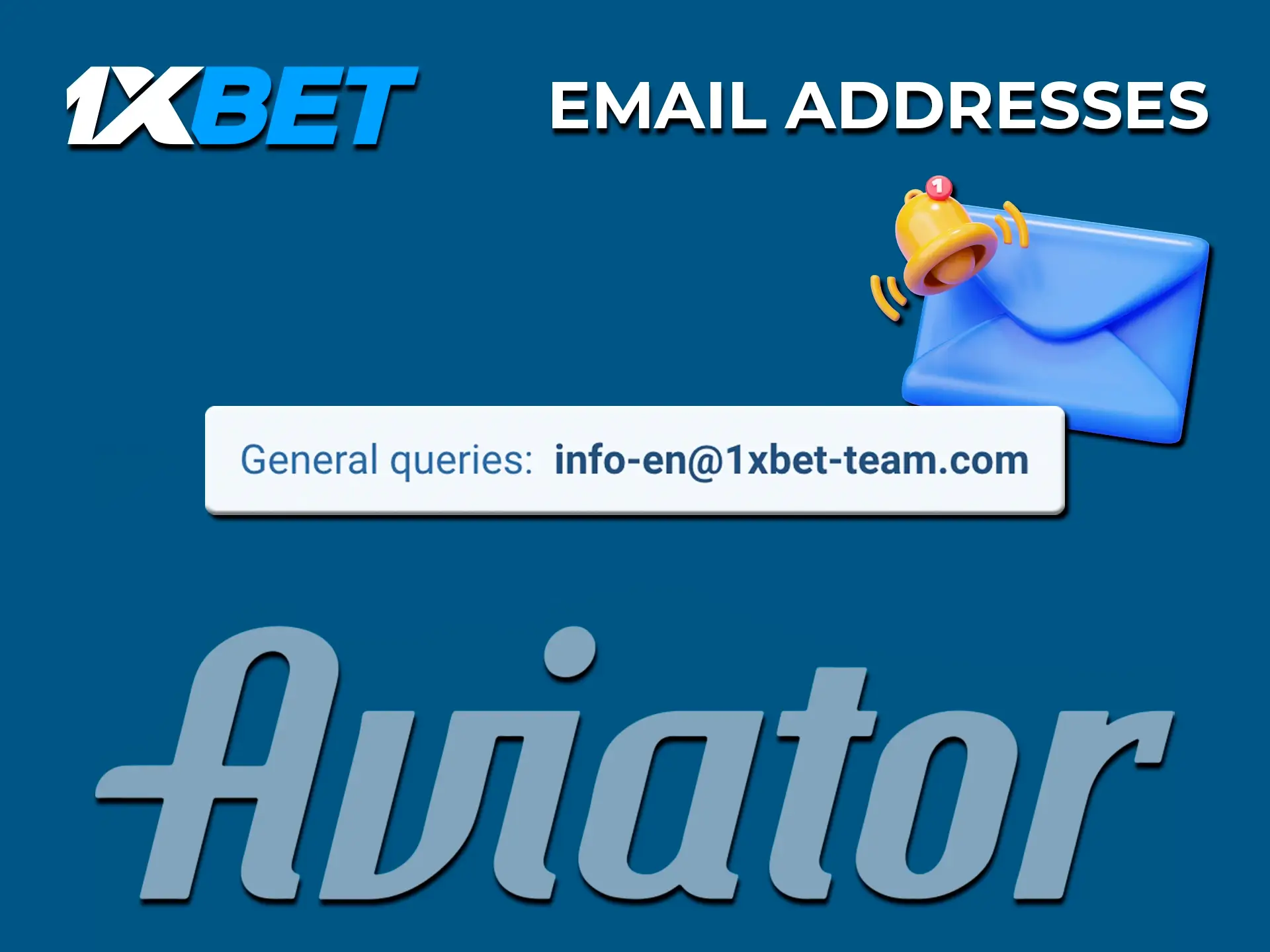 Use email to resolve disputes at 1xBet Casino.