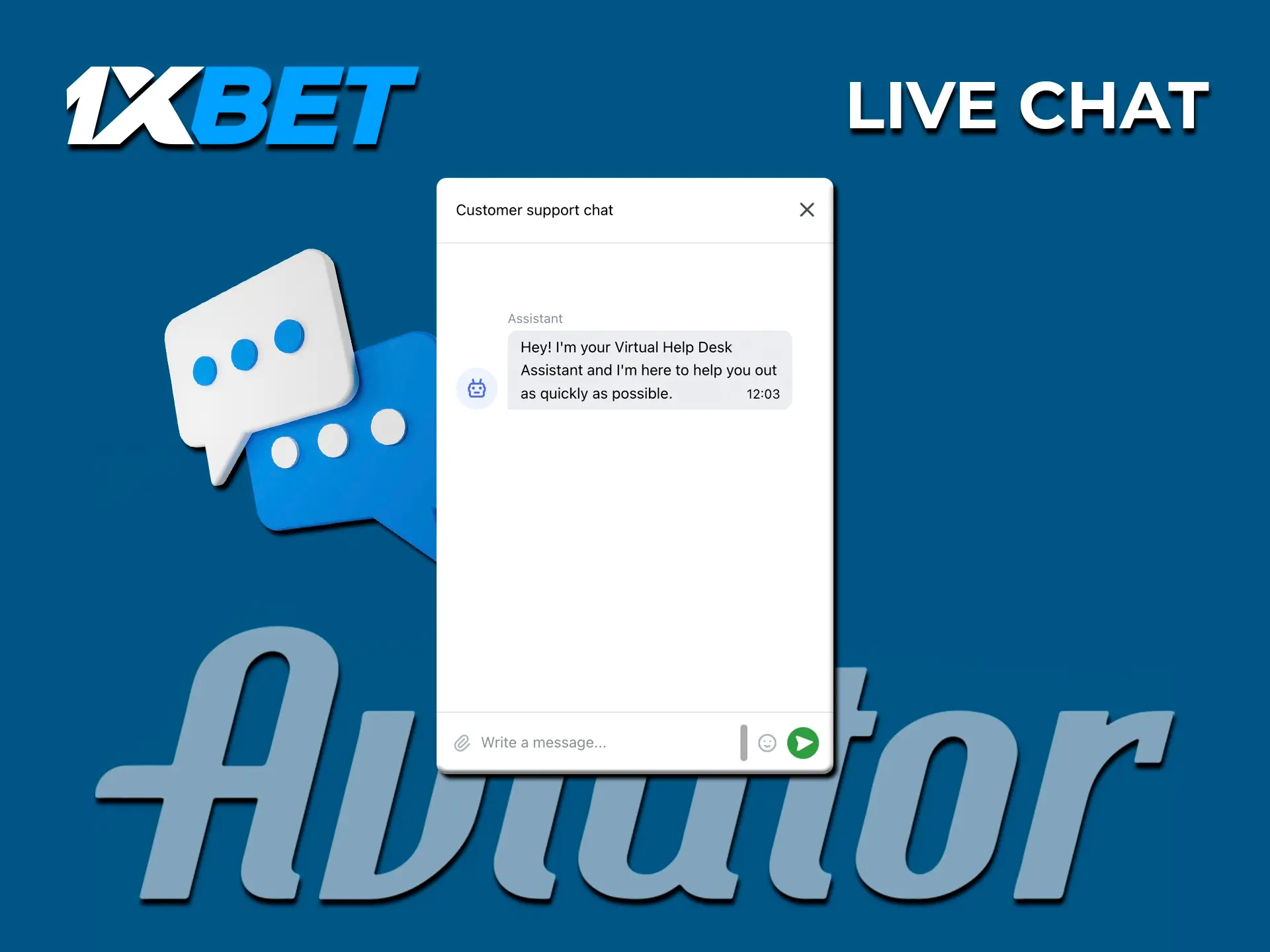 In case you have any questions, you can contact 1xBet's 24/7 support chat.