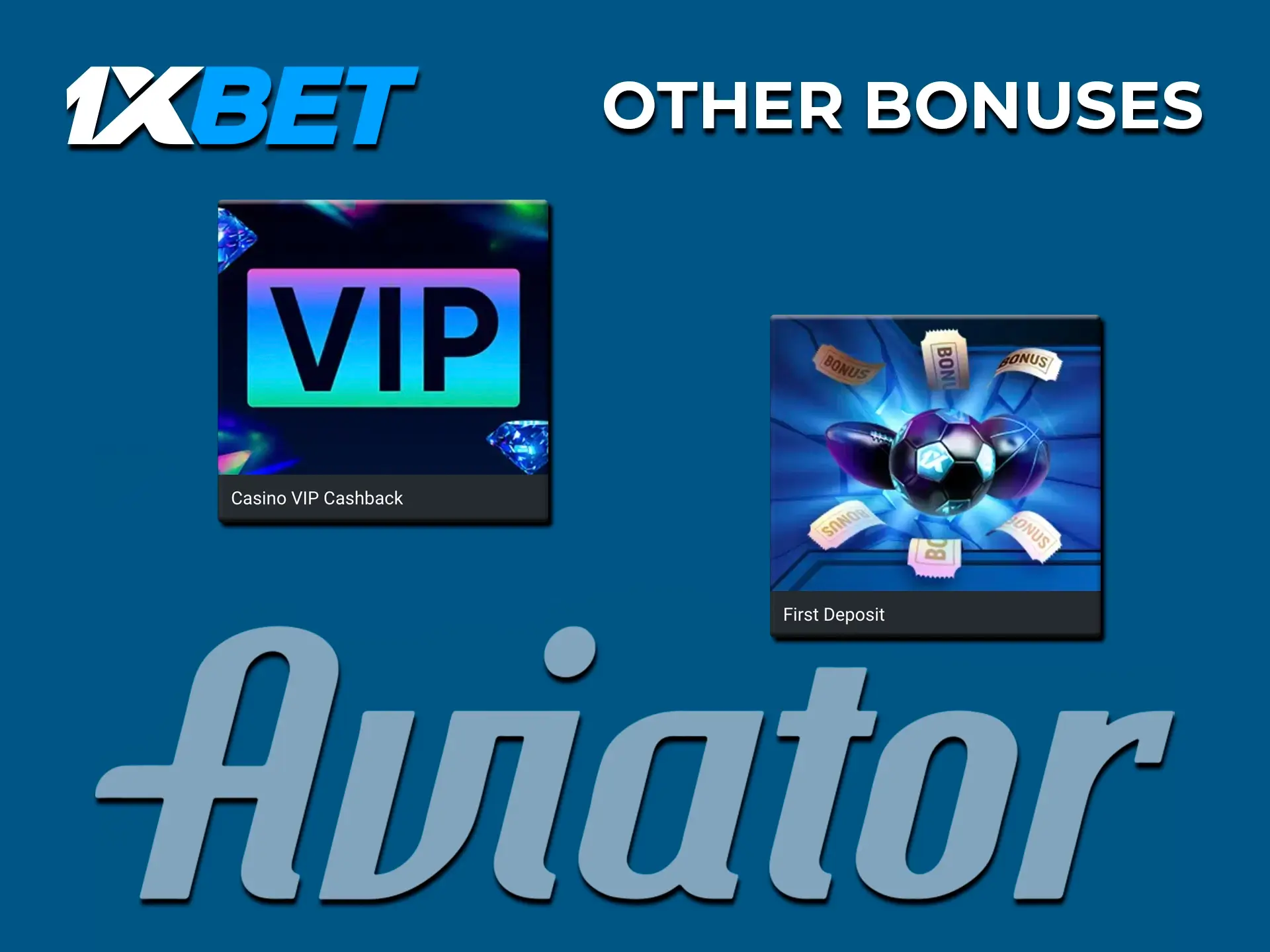 Choose and use bonuses from 1xBet that will help you when playing Aviator.