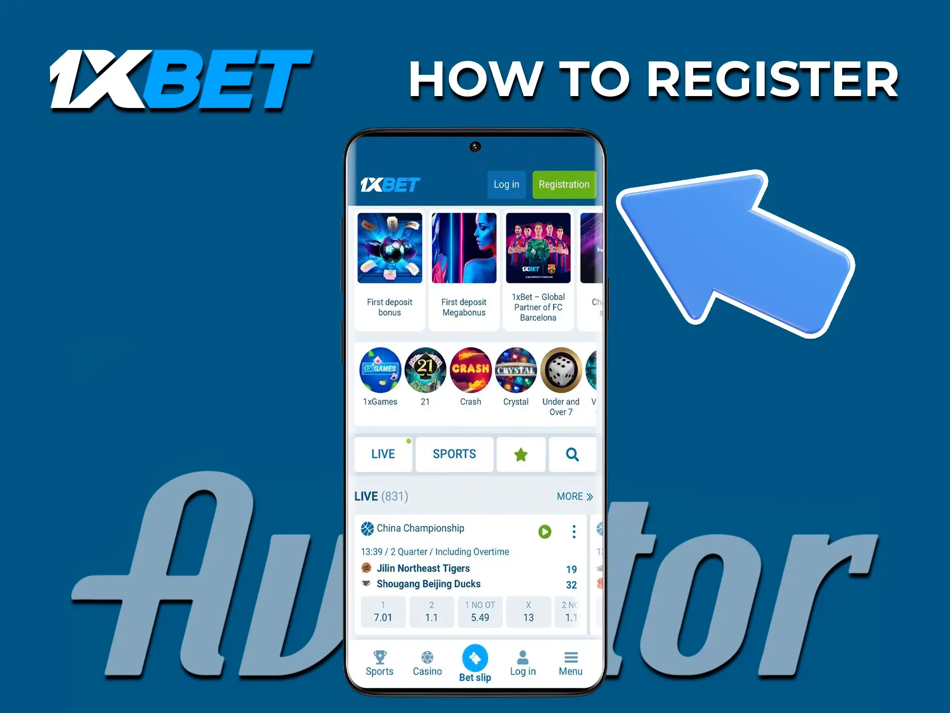 Carefully fill in all fields required for the registration form at 1xBet Casino.