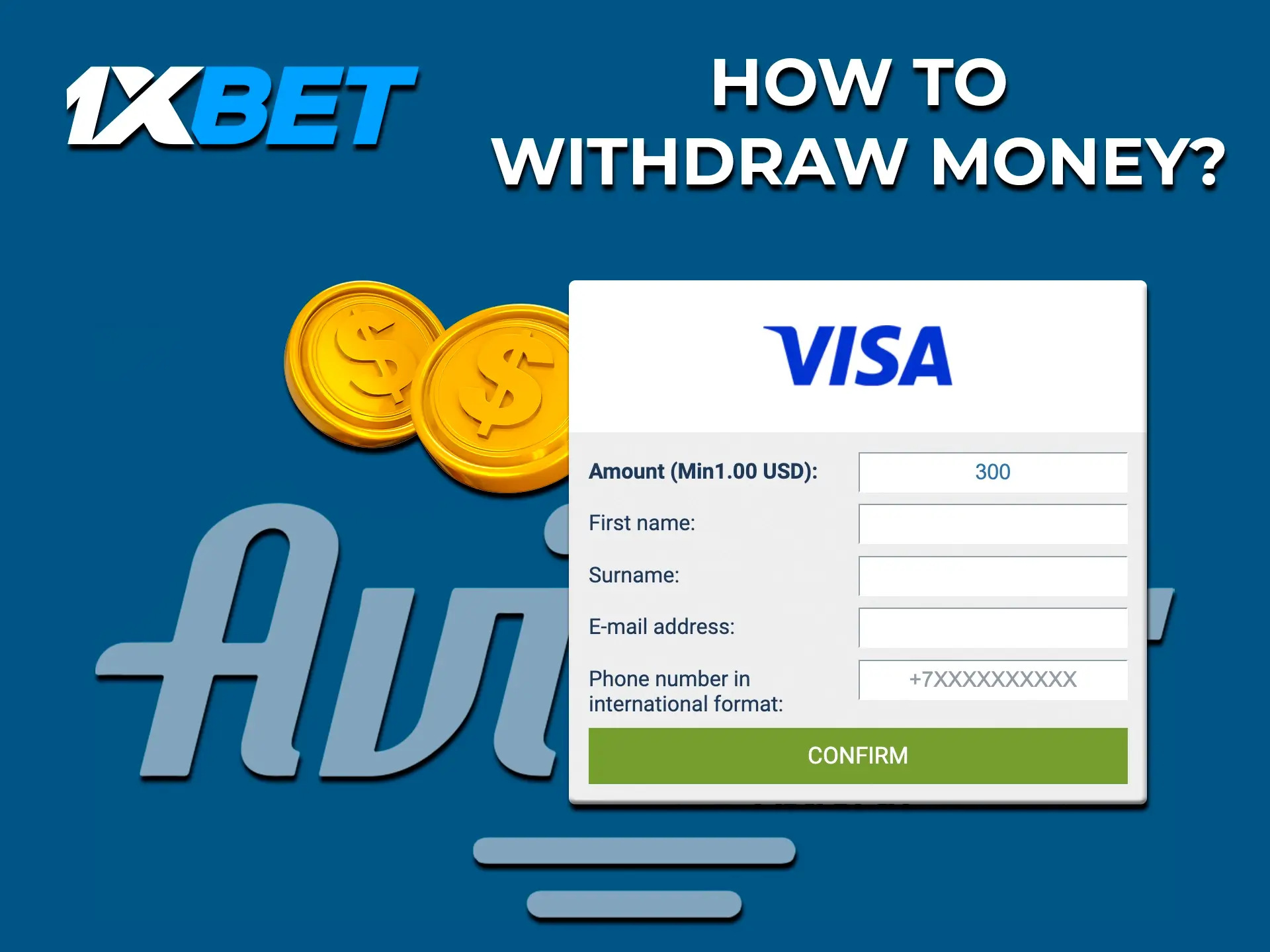 Choose from the list of available 1xBet casino withdrawal methods only those that are favourable for you.